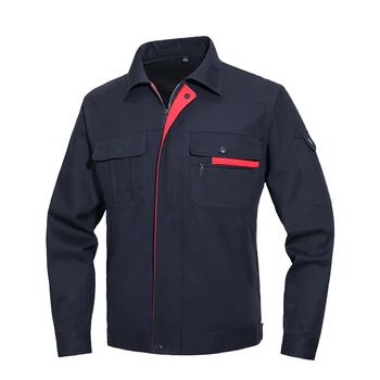 Мъжки работно облекло единни работна риза с къс ръкав и джобове за механика-дърводелец Мъжки работно облекло единни работна риза с къс ръкав и джобове за механика-дърводелец 4