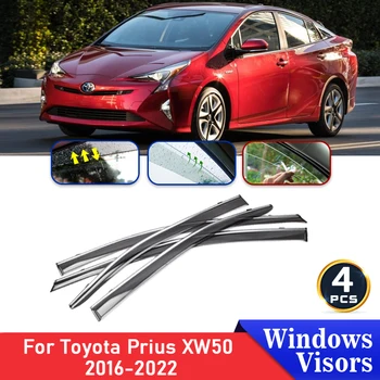 4x Дефлектори За Toyota Prius XW50 2022-2016 2017 2018 2019 Предното Стъкло на Автомобила Странични Сенници Довършителни Дъжд Вежди Авто Аксесоари