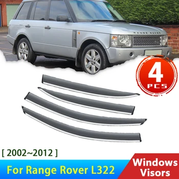 Автомобилни прозорец очила за Range Rover L322 2002 ~ 2012 2011 Аксесоари дефлектори за защита от дъжд очила за вежди 2005 2006 2010