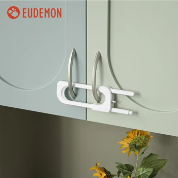 EUDEMON 2 бр. врата на шкаф с чекмеджета, предпазни ключалки за шкафове, средства за грижа за деца, Пластмасови U-образни брави, защита бебета
