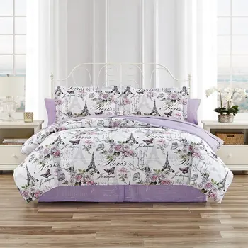 Комплект спално бельо Paris Floral Lilac от ультрамягкой микрофибър с реверсивным одеяло от 6 теми - Twin