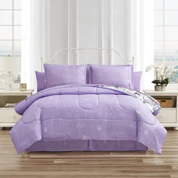 Комплект спално бельо Paris Floral Lilac от ультрамягкой микрофибър с реверсивным одеяло от 6 теми - Twin Комплект спално бельо Paris Floral Lilac от ультрамягкой микрофибър с реверсивным одеяло от 6 теми - Twin 1