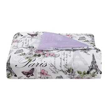 Комплект спално бельо Paris Floral Lilac от ультрамягкой микрофибър с реверсивным одеяло от 6 теми - Twin Комплект спално бельо Paris Floral Lilac от ультрамягкой микрофибър с реверсивным одеяло от 6 теми - Twin 4