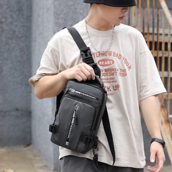 Мултифункционални мъже отличителни чанти с USB зареждане, чанта през рамо с едно рамо, водоустойчив пътни чанти през рамо, нагрудная чанта с голям капацитет Мултифункционални мъже отличителни чанти с USB зареждане, чанта през рамо с едно рамо, водоустойчив пътни чанти през рамо, нагрудная чанта с голям капацитет 3