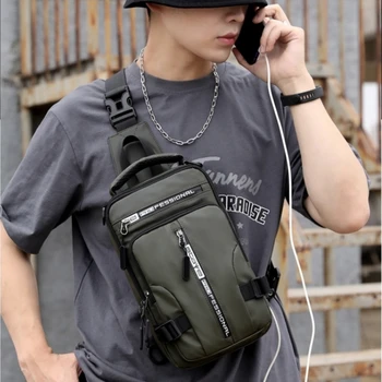 Мултифункционални мъже отличителни чанти с USB зареждане, чанта през рамо с едно рамо, водоустойчив пътни чанти през рамо, нагрудная чанта с голям капацитет Мултифункционални мъже отличителни чанти с USB зареждане, чанта през рамо с едно рамо, водоустойчив пътни чанти през рамо, нагрудная чанта с голям капацитет 4
