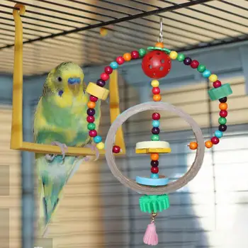 Играчка-люлка за птици, креативни цветни играчки за обучение жеванию местни зъби, малък папагал, окачен хамак, клетка за папагали, аксесоари