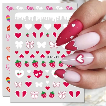 Ново украса за нокти на Свети Валентин, залепваща стикер, 3D стикер за нокти с надпис 