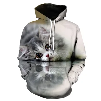 Мультяшные качулки kawaii с 3D принтом котка, мъжка hoody, пуловер с дълъг ръкав, блузи с качулка, блузи, мъжки дрехи Мультяшные качулки kawaii с 3D принтом котка, мъжка hoody, пуловер с дълъг ръкав, блузи с качулка, блузи, мъжки дрехи 2