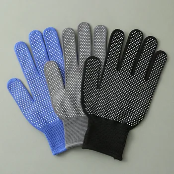 6 двойки висококачествени термоустойчиви ръкавици за барбекю, памучни силиконови нескользящие работни ръкавици за стайлинг на коса, ръкавици за микровълнова фурна