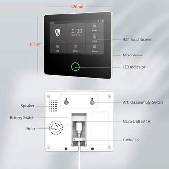 Staniot WiFi SecPanel 5 Безжична домашна аларма Sasha Smart 4,3 