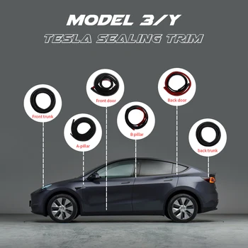 8 М Комплект Гарнитури За Уплътняване На Врати На Автомобил Гумени Комплект За Намаляване На Шума Самозалепваща Оборудване Запечатване На Уплътнението Автоаксесоари За Tesla, Модел 3 Y 2017-2021