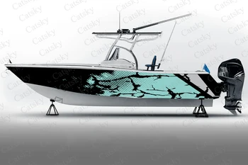 Векторна камуфляжная графика абстрактна стикер на лодката Опаковка Рибарска лодка Водоустойчив изработени по поръчка морска стикер на лодката vinyl обвивка за лодка