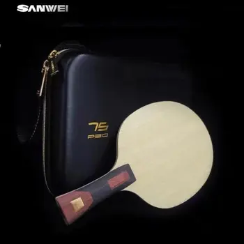 SANWEI Original СУПЕР 75 PBO Carbon Острие за Тенис на маса, с Калъф за Ракета Премиум-клас Golden 75 PRO GOLD Гребло за Тенис на маса