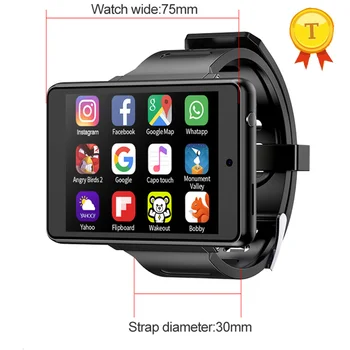 2,8 Инчов Голям Екран 4G Четириядрен Смарт часовници Режим на Игра, 4 GB и 128 GB Две Камери 2800 mah Батерия на GPS WIFI Играят Игри Smartwatch
