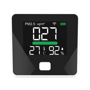 Измерител на качеството на въздуха на Hristo Wifi ФПЧ2.5, тестер за температура и влажност на въздуха, преносими led дисплей за домашен офис