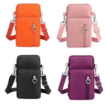 Анти-кражба на чанта-портфейл, мини чанта за мобилен телефон, модерна чанта-прашка през рамо, найлонова чанта титуляр за пари, дамска чанта със закопчаване на рамото