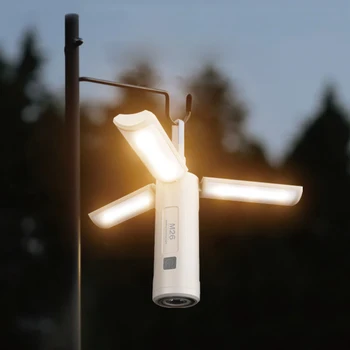2023 Преносим фенер за къмпинг, сгъваема лампа с гладка затъмняване със сигнална лампа, фенерче, блок светлини за външна електрическа палатки, барбекю