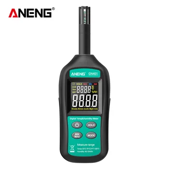ANENG GN401 измерване на температура и влажност на въздуха ръчно безконтактен точност цифров въздушен термометър, влагомер, влага, тестер, домашен 2022