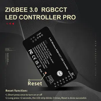 Бутонът за нулиране на Zigbee 3.0 Smart LED Strip Controller RGBCCT Работи С приложение на Hristo SmartThings Алекса RF Дистанционно управление