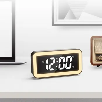 Led настолна светоизлучающий alarm clock, бързо зареждане, безжично зарядно устройство, часовник с будилник, нощна светлина, дигитален термометър Led настолна светоизлучающий alarm clock, бързо зареждане, безжично зарядно устройство, часовник с будилник, нощна светлина, дигитален термометър 3