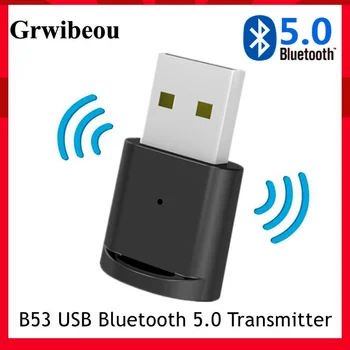 Grwibeou USB Bluetooth 5,0 Адаптер Ключ за PC Говорителя Безжична Мишка Клавиатура Музикален Аудиоприемник Предавател, Bluetooth 5,0