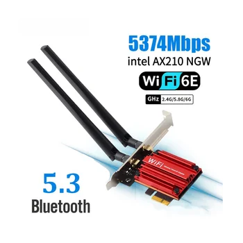 Wi-Fi 6E 5374 Mbps AX210 за Bluetooth5.2 802.11 AX 2,4 G/5G/6GHz Безжичен Адаптер, PCIE Мрежова карта WiFi Поддръжка Win10/11 Wi-Fi 6E 5374 Mbps AX210 за Bluetooth5.2 802.11 AX 2,4 G/5G/6GHz Безжичен Адаптер, PCIE Мрежова карта WiFi Поддръжка Win10/11 1