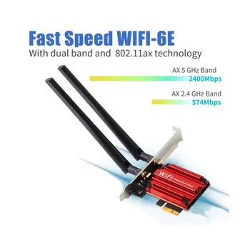 Wi-Fi 6E 5374 Mbps AX210 за Bluetooth5.2 802.11 AX 2,4 G/5G/6GHz Безжичен Адаптер, PCIE Мрежова карта WiFi Поддръжка Win10/11 Wi-Fi 6E 5374 Mbps AX210 за Bluetooth5.2 802.11 AX 2,4 G/5G/6GHz Безжичен Адаптер, PCIE Мрежова карта WiFi Поддръжка Win10/11 2