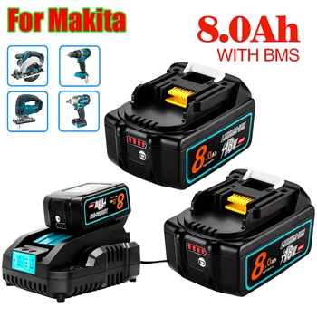 Батерия 18 за makita BL1860 Li-ion 18 В 8Ah BL1840B BL1860 BL1890 BL1815 BL1830 BL1835 Акумулаторни Бормашини на Батерия LXT 400