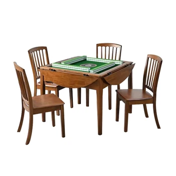 Висококачествен маса за хранене с двойна употреба и маса за mahjong от масивно дърво, маса за mahjong