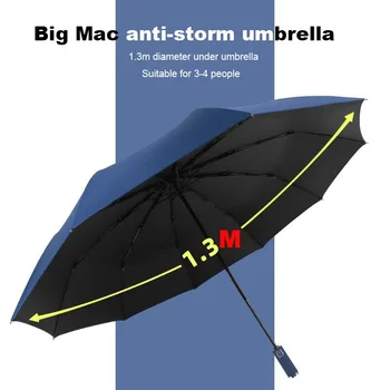 Размер Сгъваем силен ветрозащитный пътен чадър от дъжд Женски семеен 130 см Голям Paraguas 3 Сгъваем чадър от дъжд и гръмотевични бури за мъже Размер Сгъваем силен ветрозащитный пътен чадър от дъжд Женски семеен 130 см Голям Paraguas 3 Сгъваем чадър от дъжд и гръмотевични бури за мъже 2