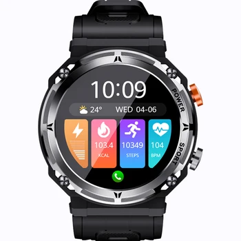 Спортни смарт часовници 1,39 инча 360 * 360 Екран на Bluetooth Предизвикателство за наблюдение на сърдечната честота, Гласов Асистент Дълбочина Водоустойчив Сензорен интерфейс Умен Часовник