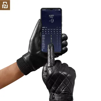 2021 Qimian Мъжки/женски дебели топли ръкавици със сензорен екран от новозеландской овча кожа Велосипедни ръкавици