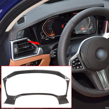 Таблото на Автомобила Екран Рамка Декоративна Капачка Тапицерия От Въглеродни Влакна ABS За BMW Серия 3 G20 G28 2020 Авто Интериорен Аксесоар