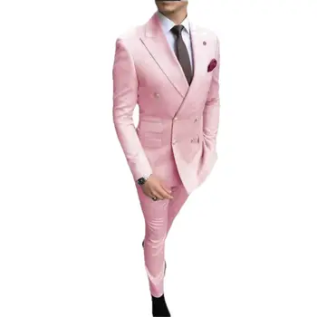 Нов Бизнес Случайни Мъжки костюм, Комплект за Младоженеца и Кума, Рокля от две части, Trajes De Hombre De Vestir Elegantes