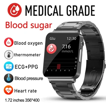 Новите смарт часовници за измерване на нивото на глюкоза в кръвта ECG + ТОЧКИ, безболезнен, неинвазивен, за мъже, здрави, за упражняване на кръвното налягане, умни часовници за измерване на нивото на глюкоза в кръвта