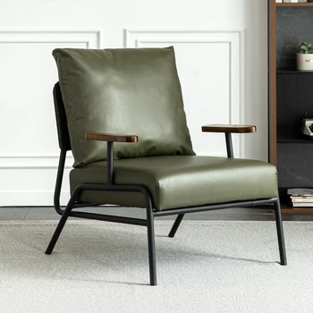 Еластичен ретро кожена мебел за дневна за възрастни, модерен диван-стол, етаж единична зелен директен маса за хранене, диван, мебели за дома