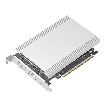 Върховният PCIe x16, 4-пристанищен жак M. 2 SSD RAIDs Card Странично PCIE4.От 0 до M. 2 NVME SSD Карта за разширяване на 256 Gb/сек Върховният PCIe x16, 4-пристанищен жак M. 2 SSD RAIDs Card Странично PCIE4.От 0 до M. 2 NVME SSD Карта за разширяване на 256 Gb/сек 0
