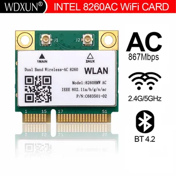 Wireless-AC 8260 двойна лента мини-PC-E PCIe WIFI КАРТА intel 7265AC 8260AC 8265AC 802.11 ac 2x2 WiFi + Bluetooth BT4.2