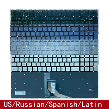 За HP Pavilion 15-DA 15-CX 15-DB 15-DX 15-DR 250 G7 255 256 G7 Клавиатура за лаптоп САЩ Руски Испански Латински С подсветка