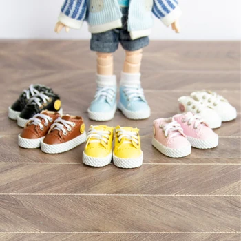 Обувки за кукли BJD за OB11 GSC P9 1-12 размер, модни маратонки универсални bjd с хубав смайликом, аксесоари за кукли (шест цвята)