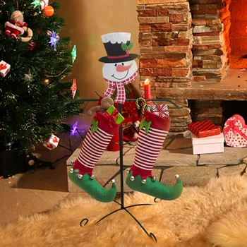 Коледен държач за отглеждане, поставка за коледни метални клони на дървото, закачалка за чорапи, украса за дома, закачалка с шарките на Дядо Коледа и снежен човек Коледен държач за отглеждане, поставка за коледни метални клони на дървото, закачалка за чорапи, украса за дома, закачалка с шарките на Дядо Коледа и снежен човек 1