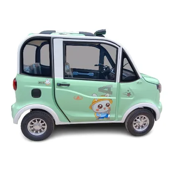 Електрически автомобил за един човек, който има 2 врати, 4 задвижващи колела, електрически мини-автомобил за възрастни с волана колело