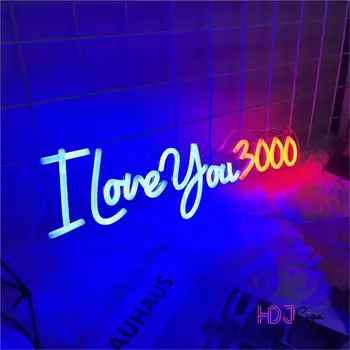 I Love You 3000 неонова реклама сватбена украса led неонови лампи за дома, спални, лека нощ, декорация на стените в стаята