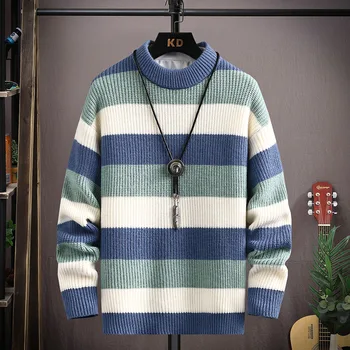2023 Есенно-зимен мъжки пуловер модерен вязаный пуловер качествен мъжки пуловер корея ежедневни яке мъжки пуловер номер 3109