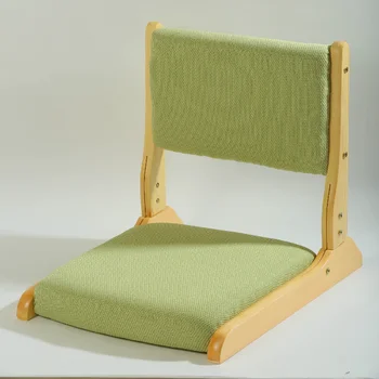 Етаж мързелив диван Седалка татами Японски сгъваеми столове от изкуствена кожа Дървен стол за дневна в общежитието Мебели за мобилен дом WH