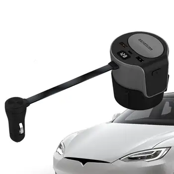 Докинг станция за жабка за Tesla Model Y Модел 3 Бързо зарядно устройство с 2 USB-хъб с шунтирующим съединение, адаптер с разветвителем, удължител с храненето