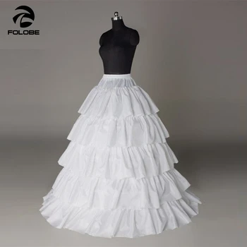 Бели четири обръч, големи размери, буйни много нива на сватбени рокли, долната пола/с обръч/Аксесоари за младоженци