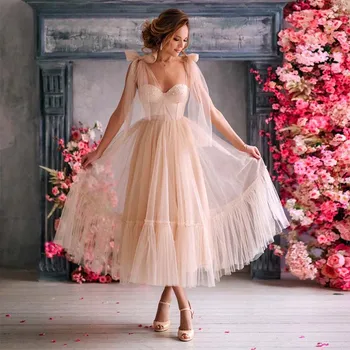 Абитуриентски рокли JEHETH дължина до чай за жени, елегантни, бродирани с мъниста, с деколте във формата на сърце, сватбени и вечерни рокли за коктейли, новост 2023 година