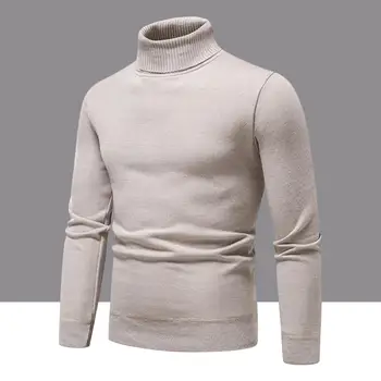 Зимна дебел топъл пуловер, мъжки пуловери с високо воротом, оборудвана пуловер, мъжки класически брендовый случайни мъжки пуловер