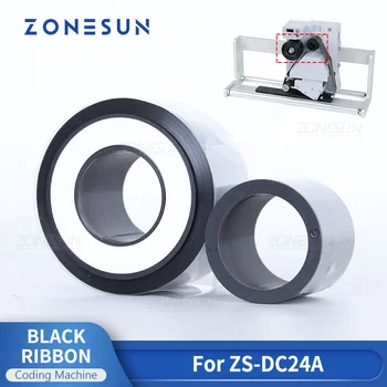 Термолента ZONESUN ZS-DC24R за ZS-DC24A 26 мм*200 м с отлагането на датата за пластмаса и хартия, 1 Ролка / комплект